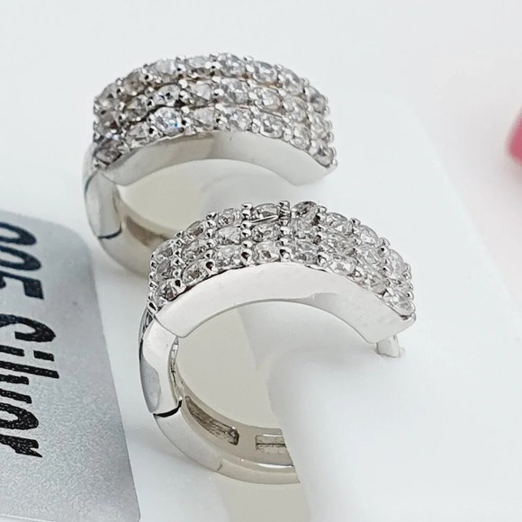 "925 Sterling Silver Cubic Zirconia Earrings, U19254657 - Picture 8 of 11